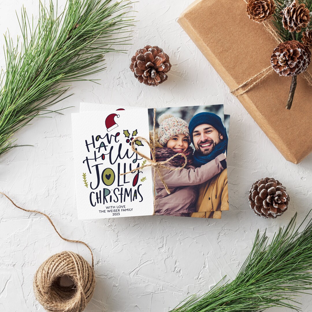 Editable Christmas Card Template Photo Christmas Card - Etsy Australia