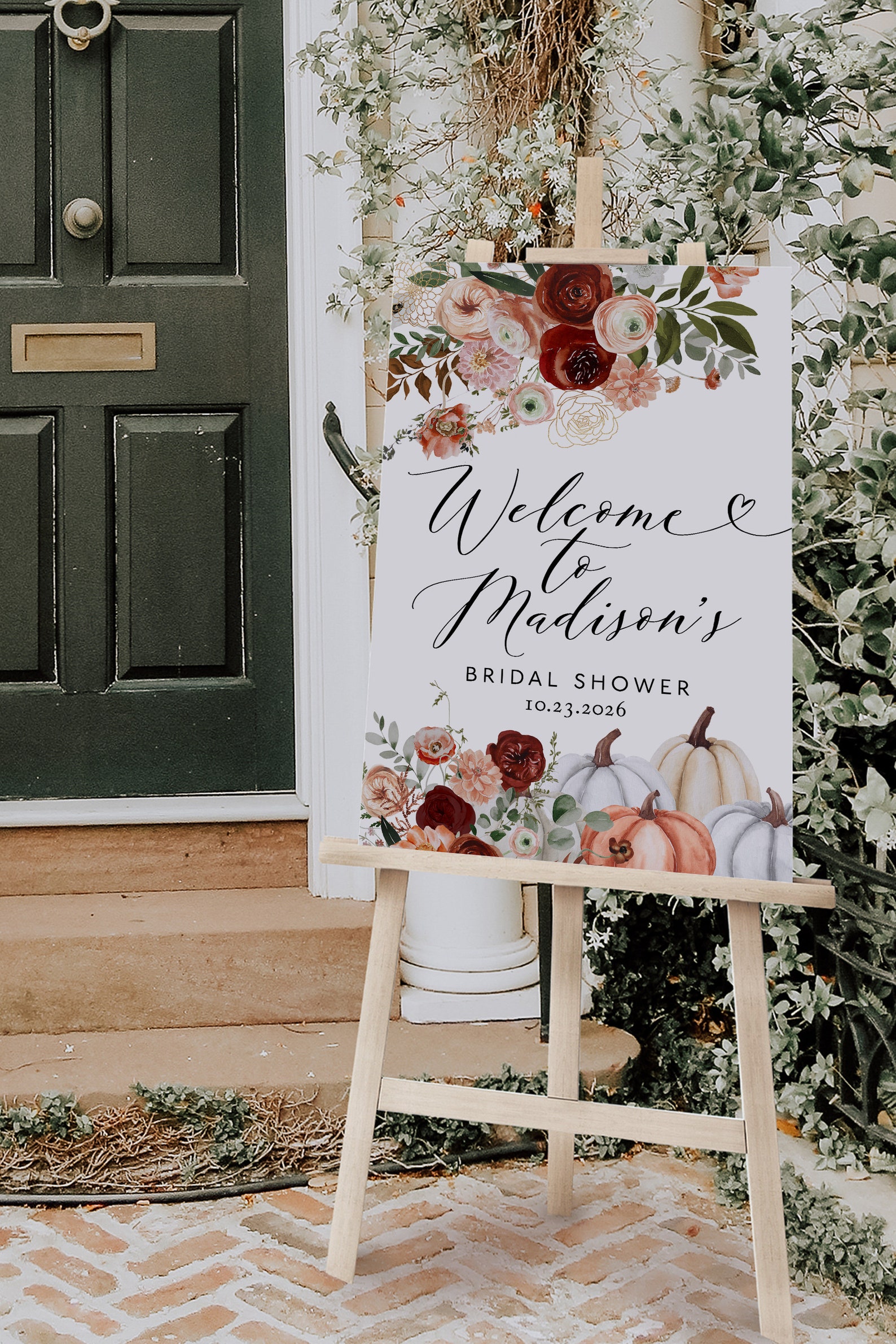 Pumpkin Bridal Shower Welcome Sign Template Fall Bridal - Etsy