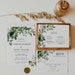 Greenery Wedding Invitation Set, Greenery Wedding Invite, RSVP and Details Card, Greenery Eucalyptus, Garden Wedding, Corjl Template, 812