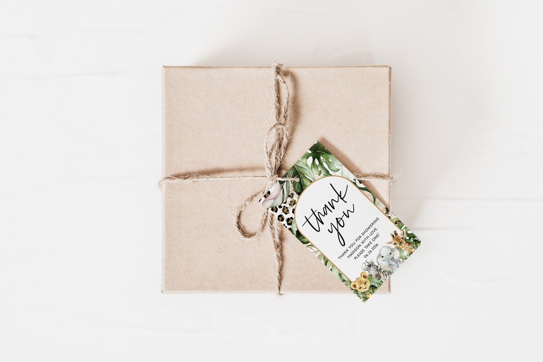 Safari Thank You Tag Template Safari Favor Tag Jungle Thank You Jungle