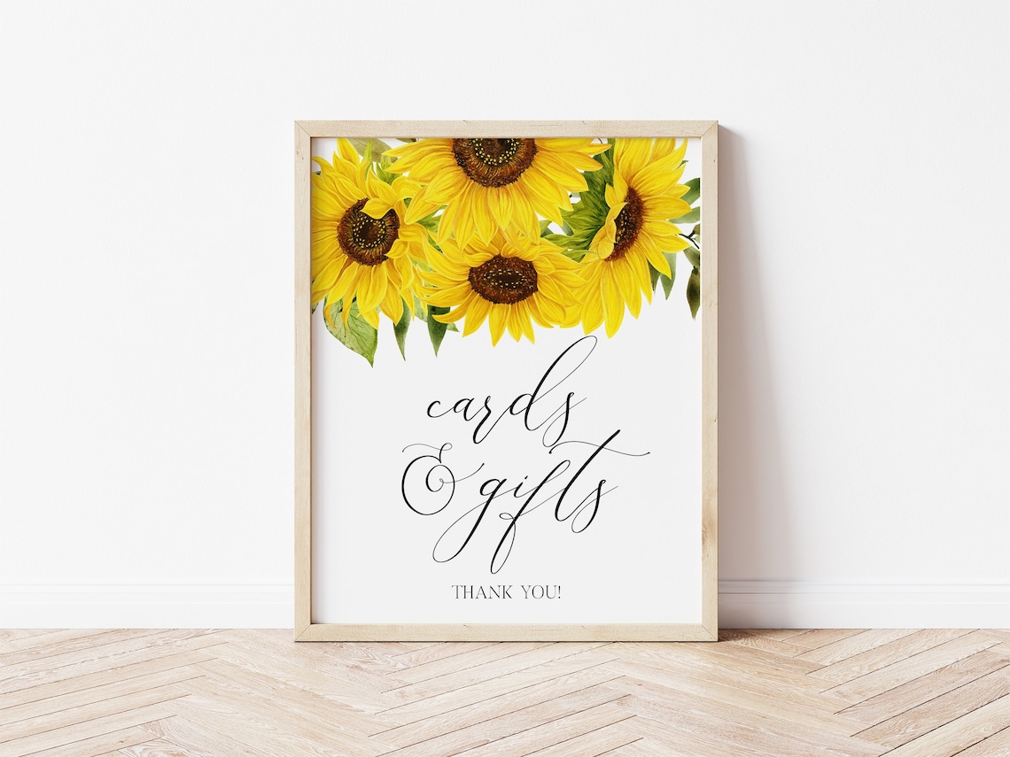 Sunflower Cards and Gifts Sign Floral Cards and Gifts Bridal Etsy