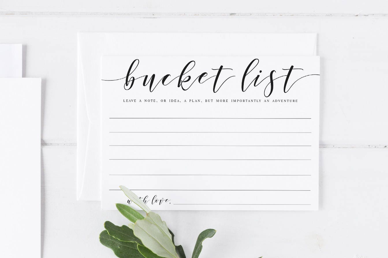 Bucket List Wedding Cards Bucket List Cards Bucket Printable Etsy