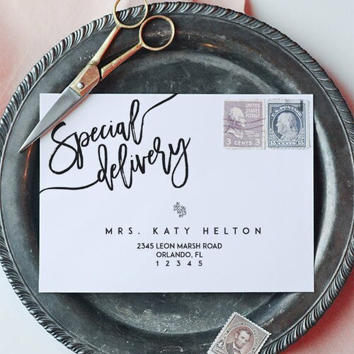 Envelope Address Template Special Delivery Envelope Address Etsy