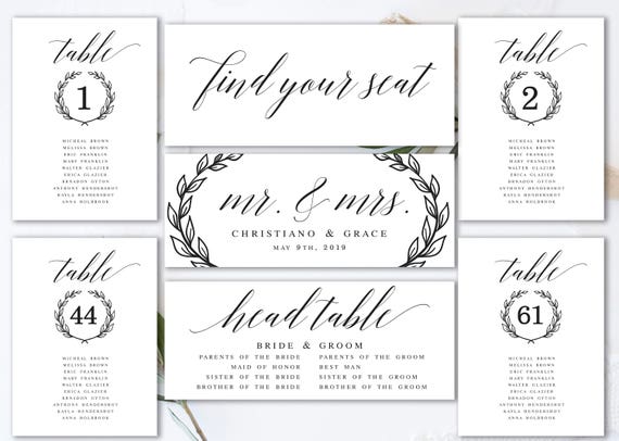 Fillable Wedding Seating Chart