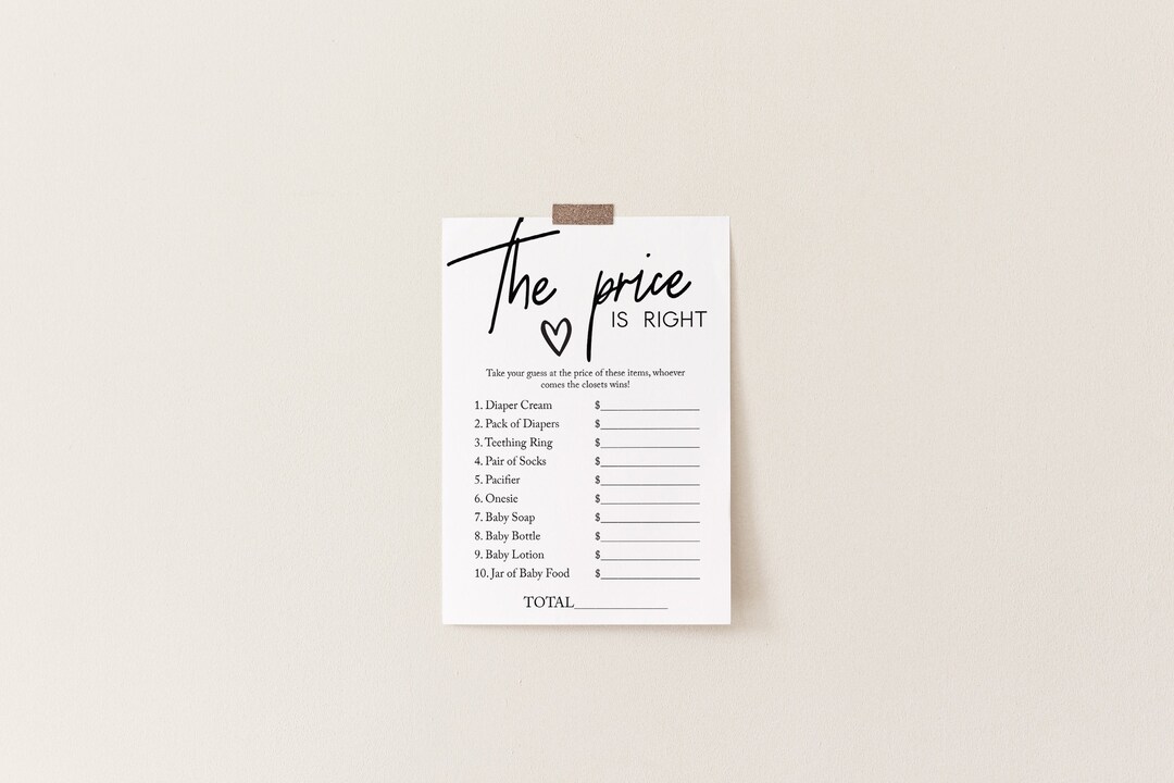 The Price is Right Game Template Pricing Game (Download Now) - Etsy