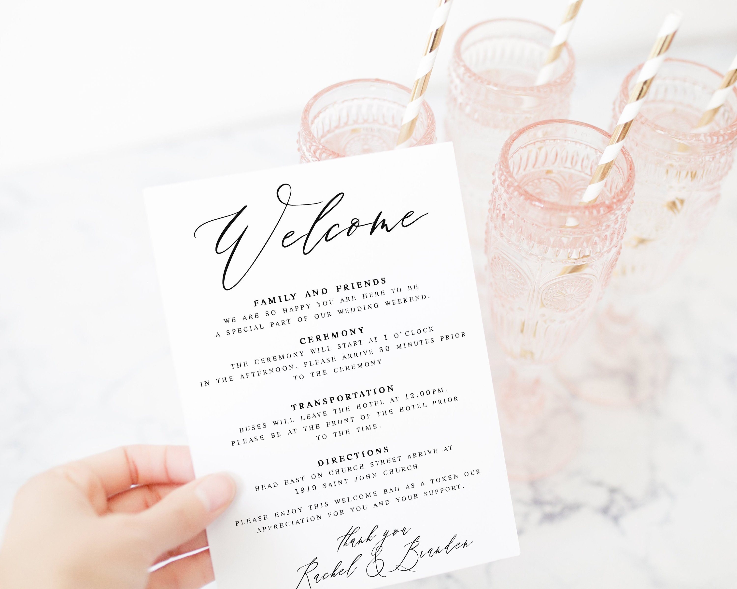 Welcome Bag Note - Etsy