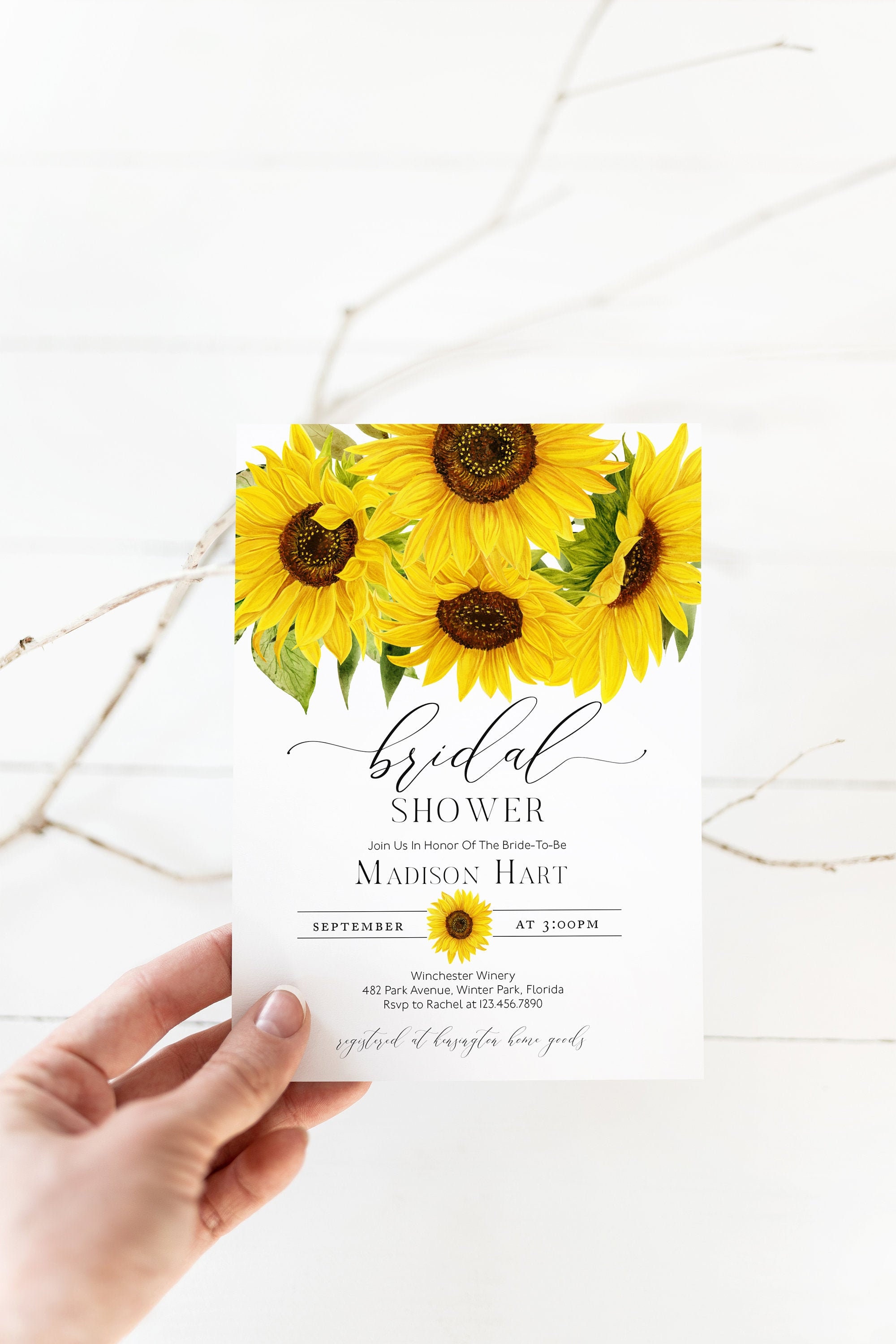 Sunflower Bridal Shower Invitation Sunflowers Invitation Etsy