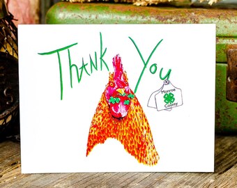 Personalized Chicken 4-H Thank You Cards - C88