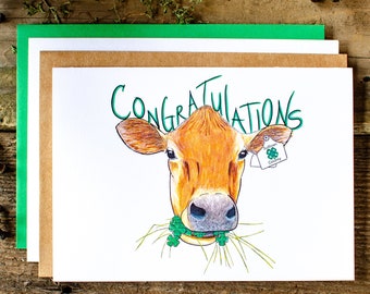 4-H Personalized Cow Congratulations Card, Borderless - C82