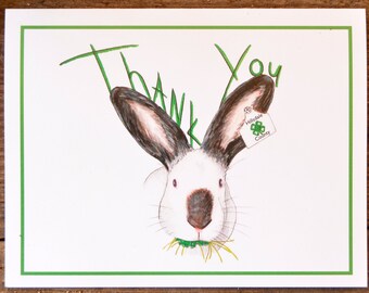 Rabbit Thank You Cards - Etsy
