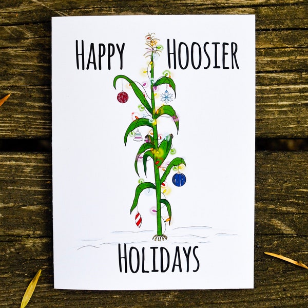 Funny Christmas Card - Country Christmas - Farm Christmas - Boxed Christmas Card - Indiana Christmas - Hoosier Card - Corn Card - C21