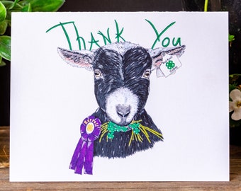 4-H Agouti Pygmy Goat Personalized Thank You Cards - C118