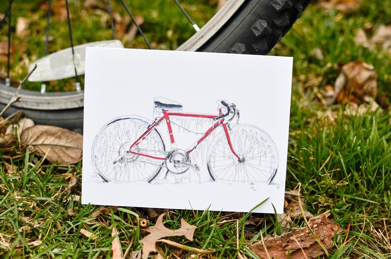 Handmade cards Bike Notecards Notecards Top Selling Items Thank you notes Bike thank you cards Notecard set Bike Cards C26 image 4