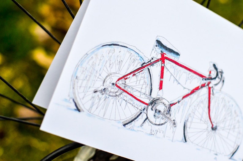 Handmade cards Bike Notecards Notecards Top Selling Items Thank you notes Bike thank you cards Notecard set Bike Cards C26 image 2