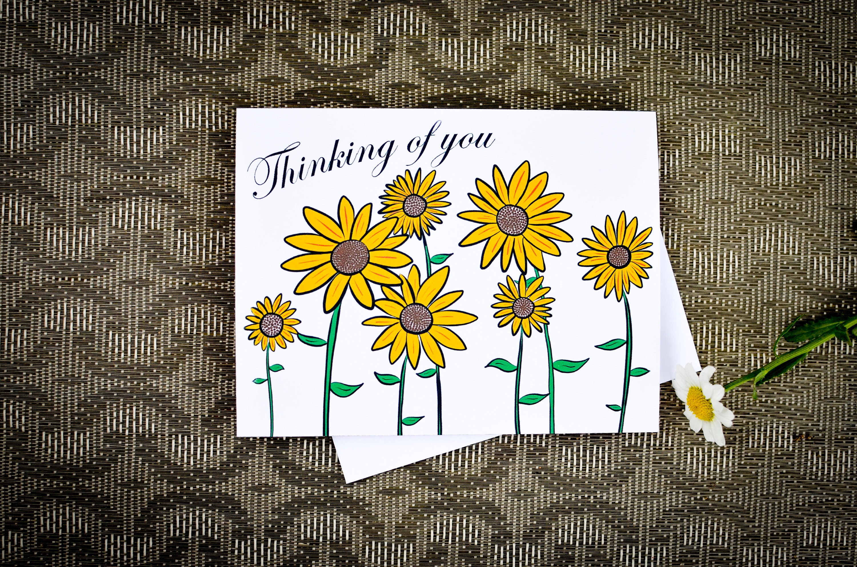 Sunflower Thinking of You Card Sympathy Card Flower Etsy