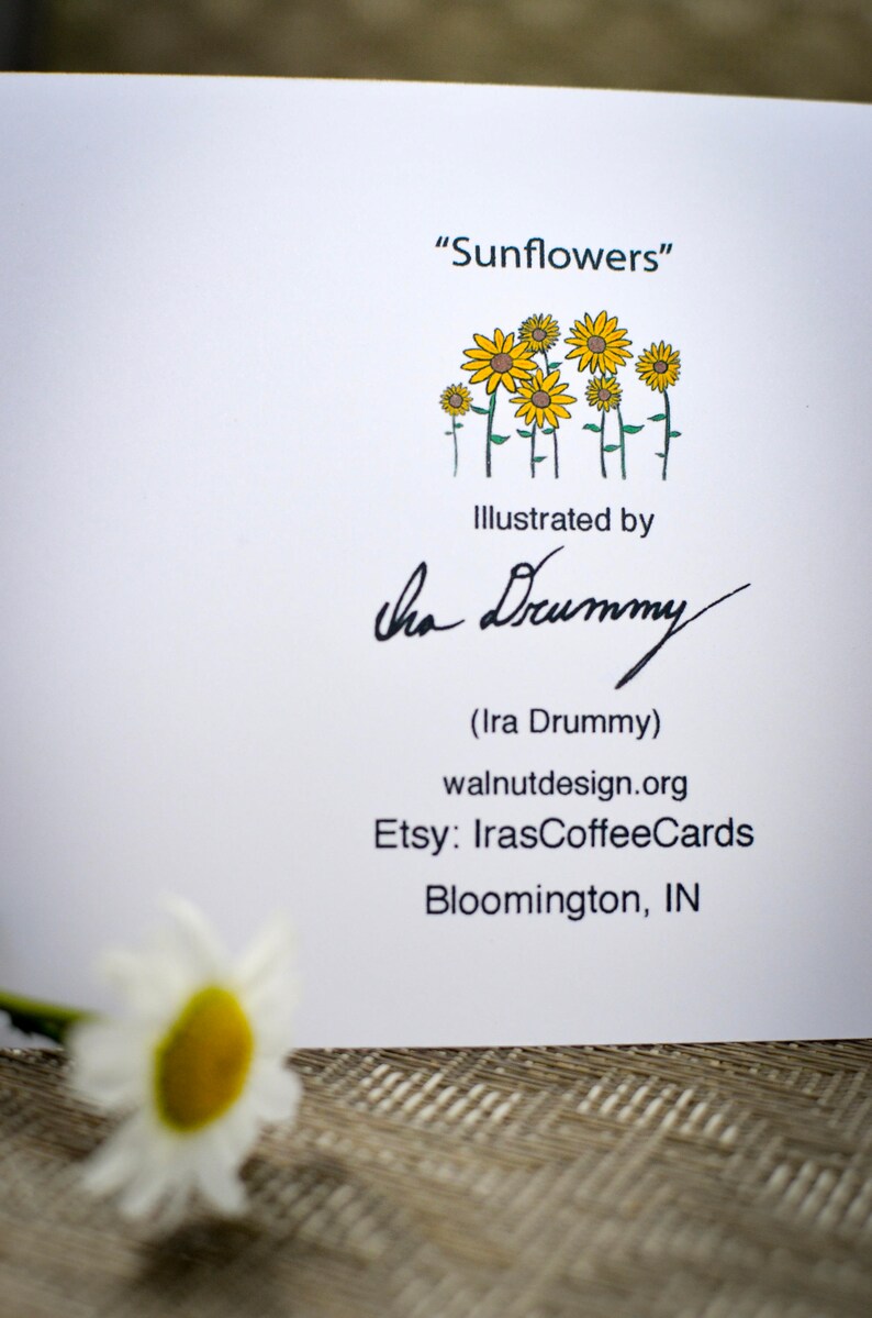 Sunflower Thinking of You Card Sympathy Card Flower Etsy