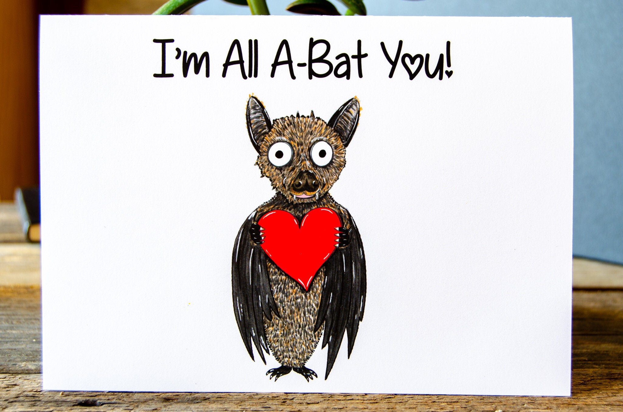 Cute Personalized Bat Valentines Card Valentine Card Cute | Etsy
