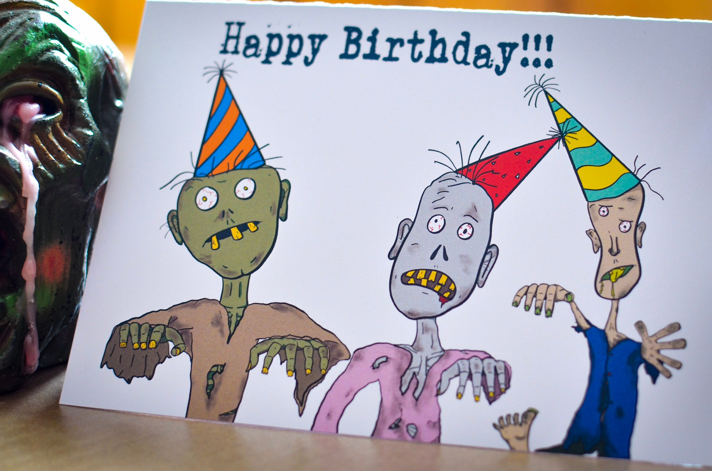 Zombie Birthday Card Funny Birthday Cards Zombie Cards Etsy