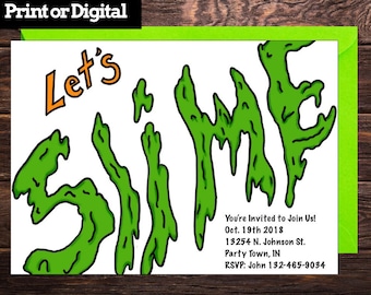 Slime Birthday Party - Slime Party Invite - Slime Invitation - Digital Invite - Slime Supplies - C37