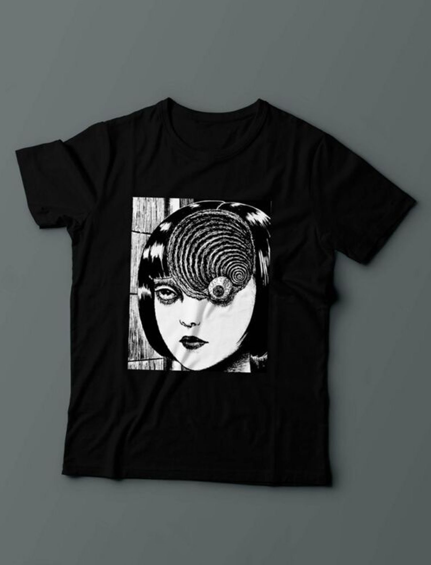 UZUMAKI Eyeball Shirt Junji Ito Horror Classic Black Tshirt Etsy