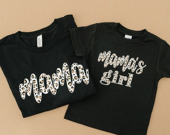 Leopard Print Matching Shirts, Mommy and Me Shirts, Mama Shirt, Mama's Girl, Baby Girl Toddler Shirt Matching Mama Mini Mothers Day Gift