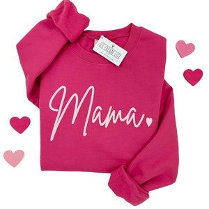 Puff Mama Sweatshirt Pink Mama Mini Matching Sweaters, Mothers Day Gift, Puff Print Womens Crewneck Mother Daughter Matching Shirts Mom Gift