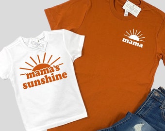 Mama and Mama's Sunshine Shirts, Mom and Son Daughter Matching Shirts, Mama Mini, Mommy and Me Shirts, Kids Sunshine Shirt, Mothers Day Gift