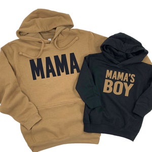 Mama and Mama's Boy Matching Sweatshirts, Mom and Son Pullover Hoodie, Mom and Baby Boy Toddler Sweatshirts Mommy and Me Shirts, Mom Gift