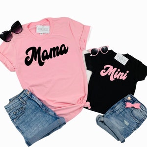 Mama Mini Shirts Matching Mommy and Me Shirts Retro Mama - Etsy