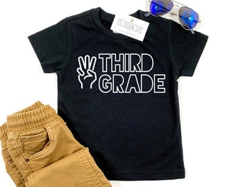 Third Grade Shirt First Day School Shirt 3rd Grade Back to School Shirt for Boy Girl, 1st Day of School Shirt Kids Tshirt Black and White