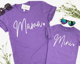 Mama Mini Matching Shirts, Mother Daughter Shirts, Mama Mini Set, Mommy and Me, Mom and Daughter Tshirts Gift for Girl Mom, Mothers Day Gift