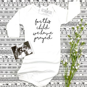 For This Child We Have Prayed, Infant Newborn Baby Gown, Baby Announcement, Miracle Baby Gift, Coming Home Outfit, Gender Neutral Baby Gift