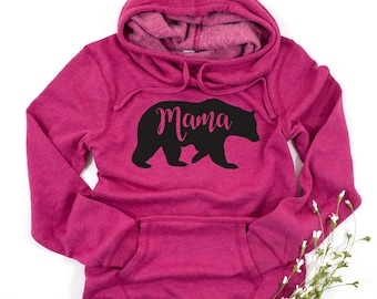 Mama Bear Pullover Hoodie Sweatshirt, Mom Shirt, Womens Fleece Pullover, Gift for Mom, Gift for Her, Mother Gift, Mom Bear, Momma Bear