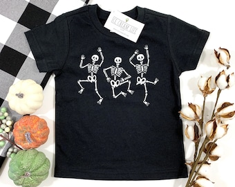 Skeleton Shirt Kids, Dancing Skeletons Shirt, Halloween Shirt for Kids, Toddler Boy Girl Halloween Shirt, Matching Family Halloween Shirts