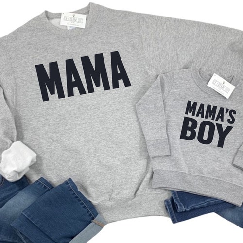Mama and Mama's Boy Matching Sweatshirts Mom and Son Etsy