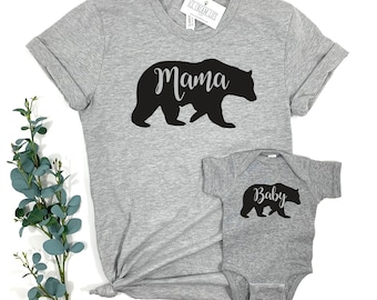 Mama Bear Baby Bear Shirt,Mommy and Me Clothing, Matching Family Shirts, Family Bear Shirts, Baby Shower Gift for Mom and Baby, Mom Shirts
