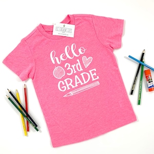 3rd Grade Shirt for Girl Back to School 1st Day of School Shirt, Third Grade Shirt First Day School Shirt Kids Tshirt Pink Girls Shirt