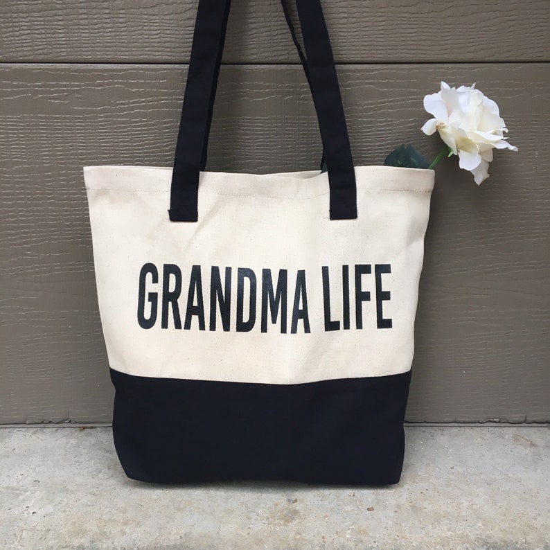 Grandma Life Canvas Tote Bag Beach Bag Gift for Grandma Etsy