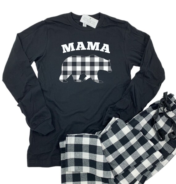 Mama Bear Buffalo Plaid Shirt Womens Long Sleeve Shirt Mama - Etsy