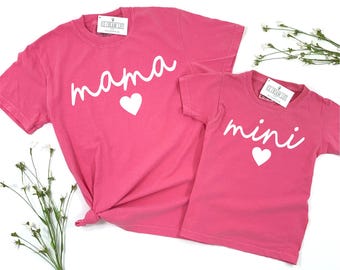 Mama Mini Matching Shirts, Matching Mother Daughter, Gift for Girl Mom, Mothers Day Gift, Matching Comfort Colors Tees