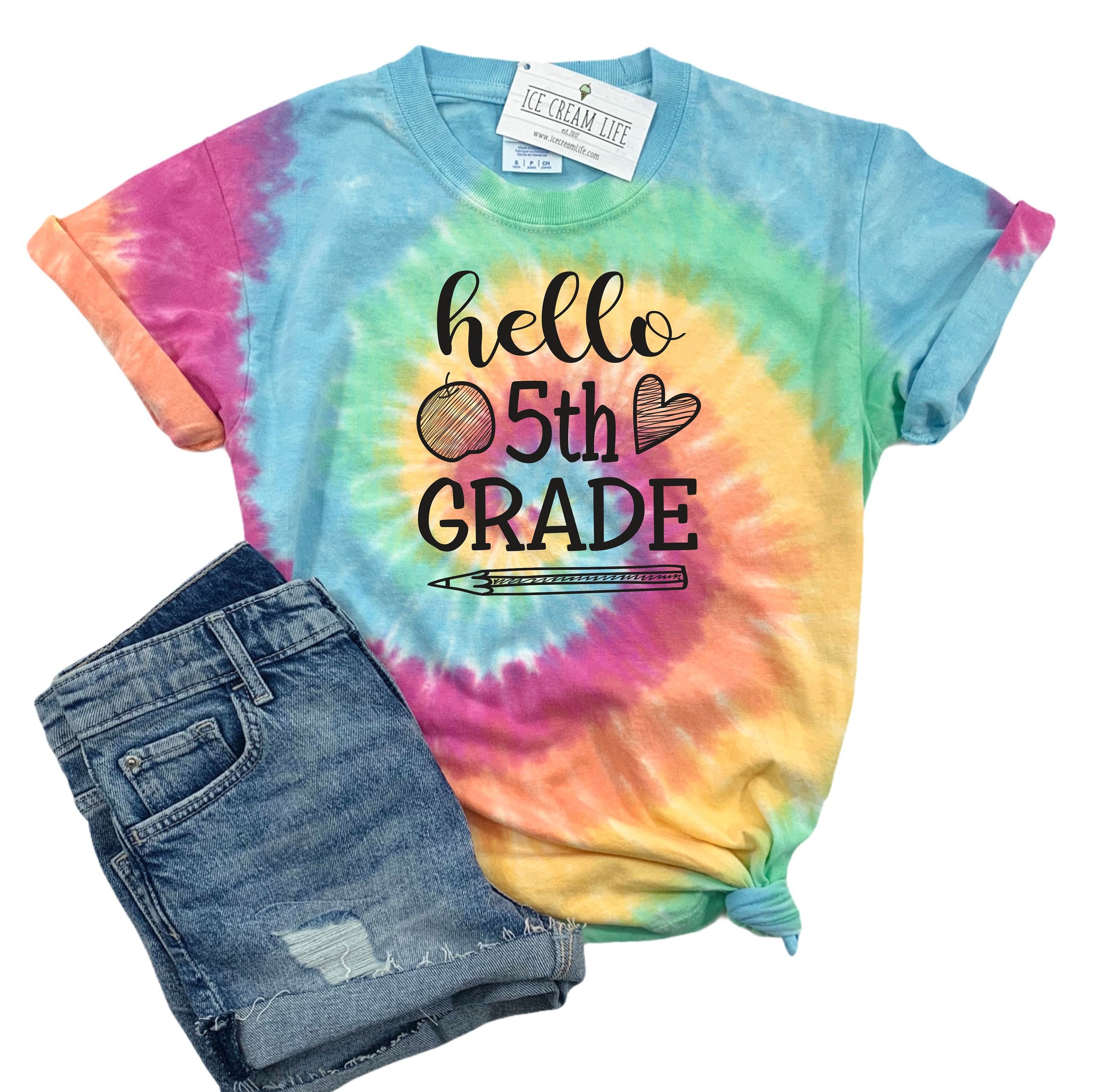 Back to School Outfit Girl 5th Grade Shirt First Day of School Etsy