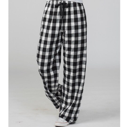 Black and White Buffalo Plaid Pants Flannel Pajama Pants | Etsy