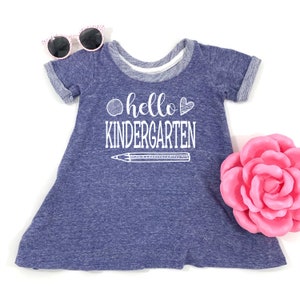 Hello Kindergarten Dress, 1st Day Kindergarten Outfit Kindergarten Girl, First Day of School Outfit, 1st Day Kindergarten Girls Twirl Dress