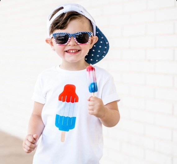 Kids Popsicle Shirt, Ice Cream Shirt Kids 4th of July Shirt, Patriotic Shirts Kids America Shirt, Summer Graphic Tee Baby Toddler Youth