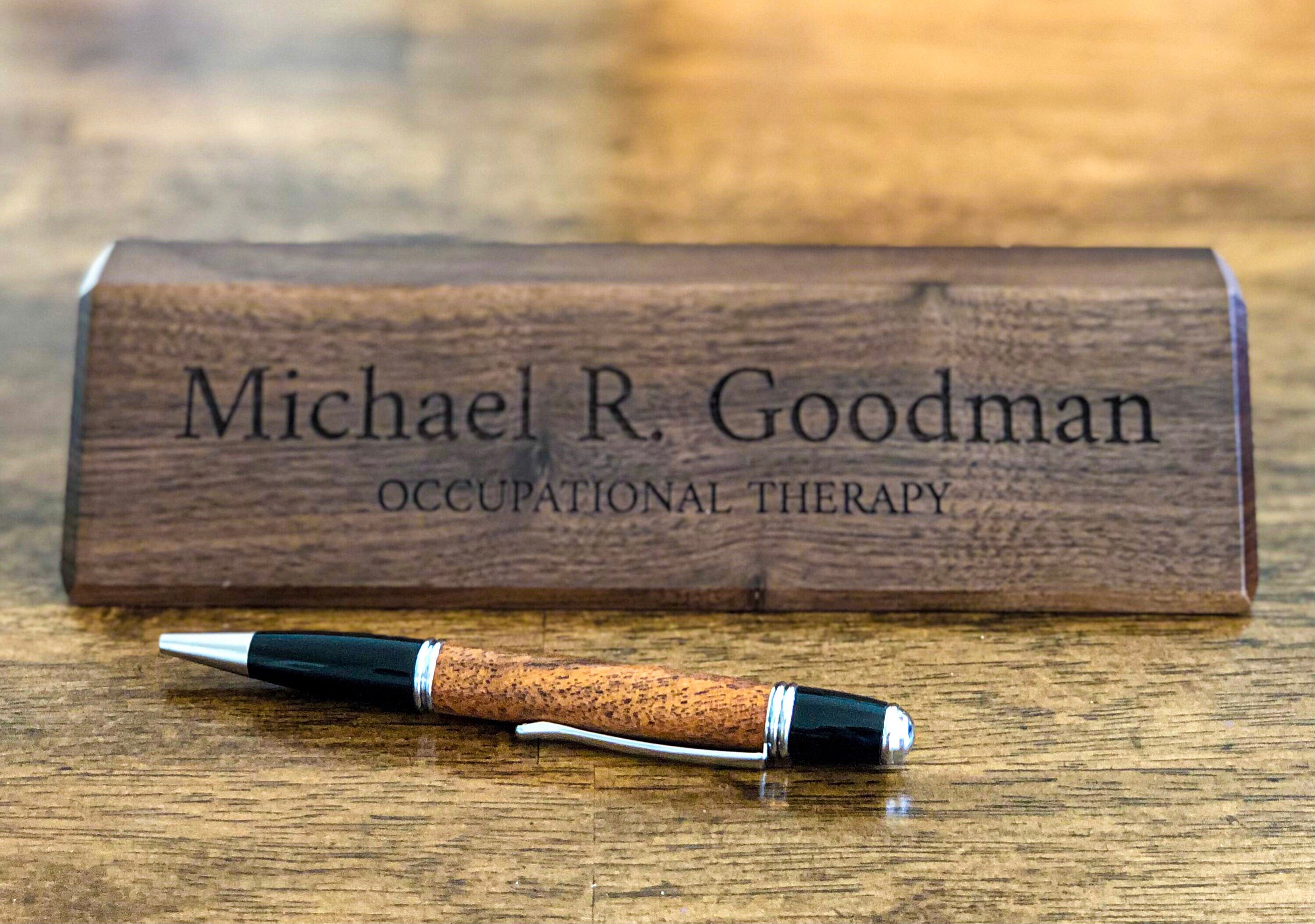 Desk Name Plate Custom Name Sign Personalized Wood Desk Etsy