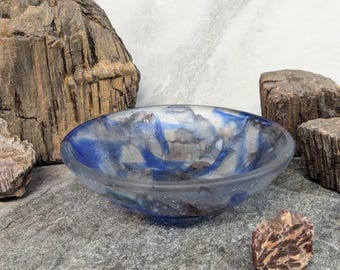 Transparent Blue Splash of Color 6.75 x 2 Decorative Bowl