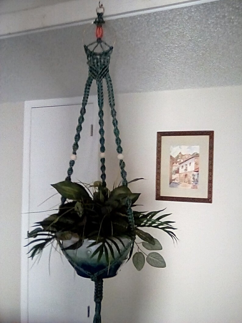Sage Macrame Plant Hanger Planter Holder Image 0