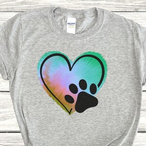 Dog Lover Shirt for Cat Lover Shirt Heart Dog Paw Heart Cat Paw Shirt Animal Lover Gift for Dog Owner Gift for Cat Owner Fun gift for Her