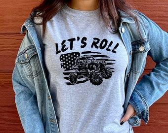 Camiseta UTV com bandeira americana Mudding para ele Mudding Shirt para ela SxS Offroad diversão ao ar livre lado a lado bandeira camiseta presente para ele presente para ela