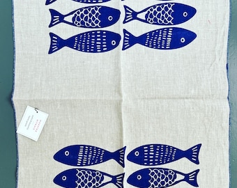 Sardines Linen Tea Towel